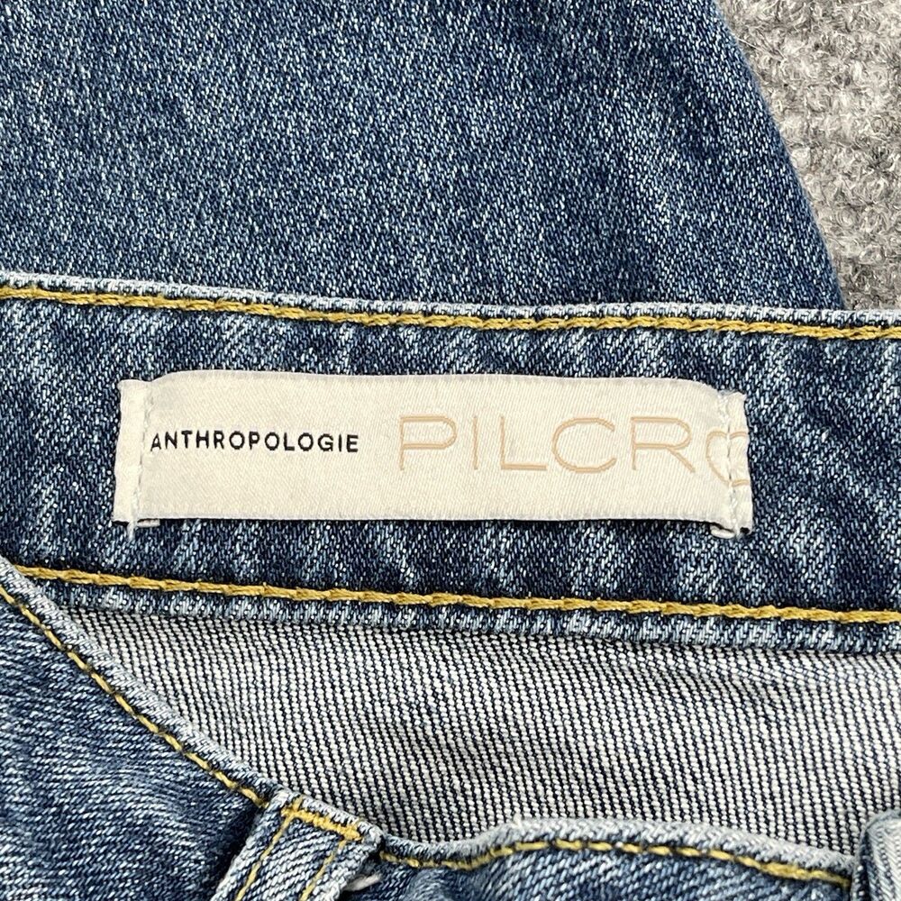 Anthropologie Pilcro Jeans Womens 30 Slim Ankle High Rise Distressed V Stitch - Picture 5 of 10